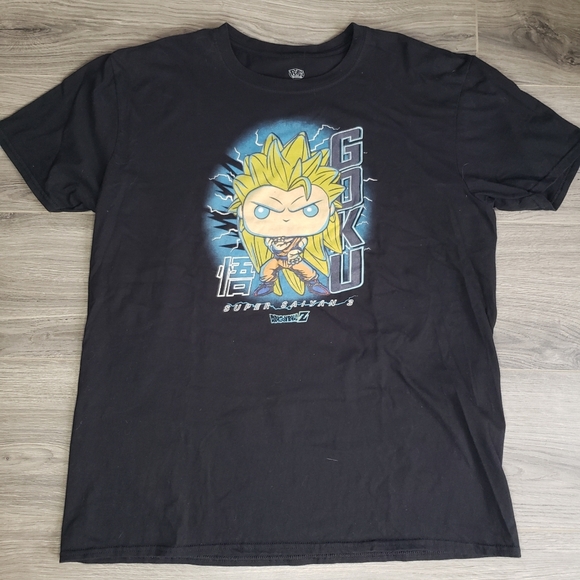Funko Pop Dragon Ball Z Super Saiyan 3 GOKU T-Shirt GameStop Exclusive Size XL - Picture 5 of 6